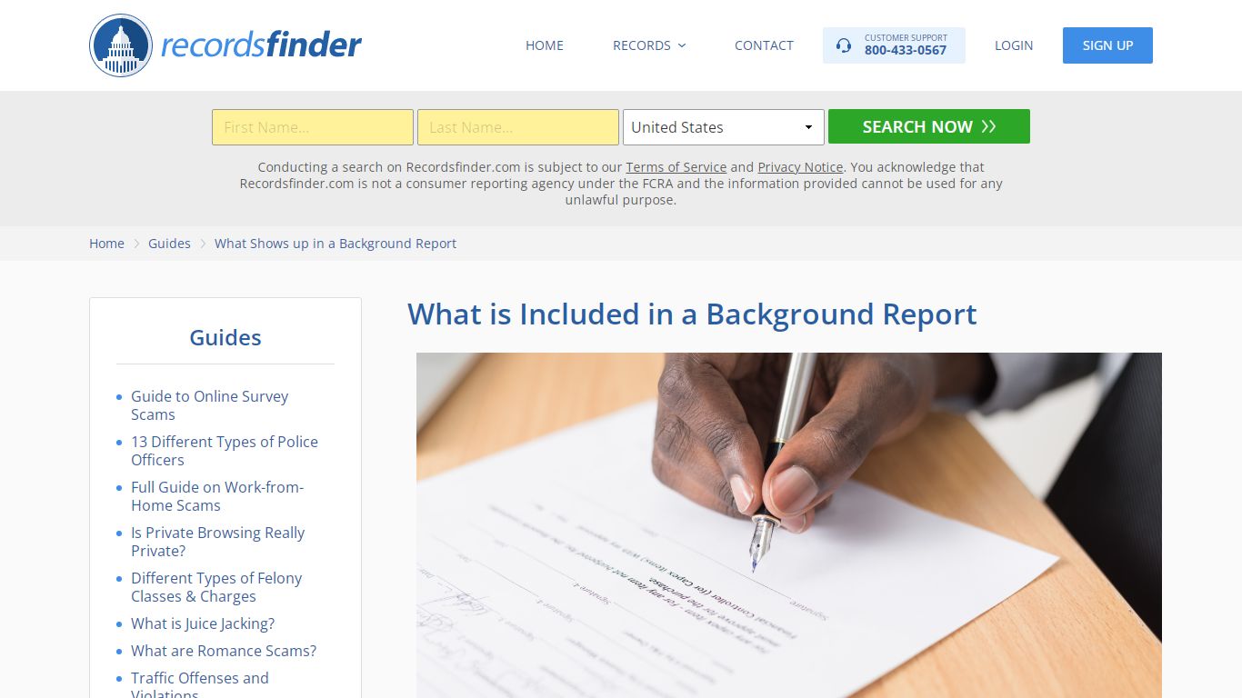 What Shows up in a Background Report - RecordsFinder